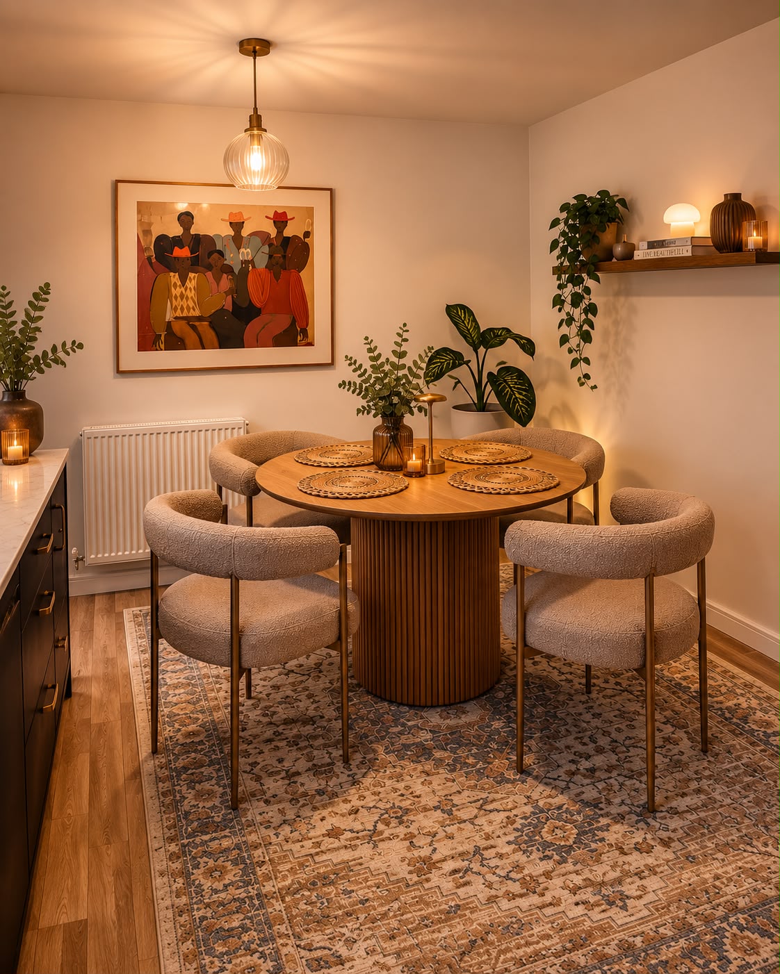 Kitchen dining area after refresh